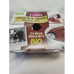 Crème dessert chocolat   BIO 4x125 gr   Ferme de la Séoune (47)