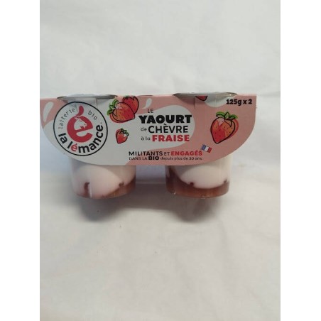 Yaourt de chèvre fraise   BIO 2x125 gr La Lémance(47)