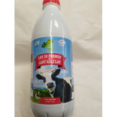 Lait de vache ENTIER 1L    Les 30 Fermes