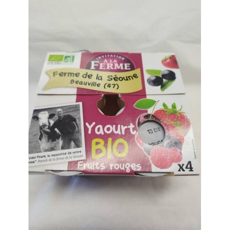 Yaourt fruit rouge   BIO  4x125 gr  Ferme de la Séoune (47)