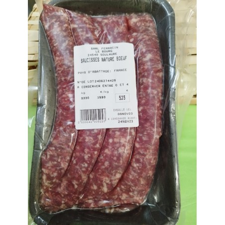 Saucisse nature de boeuf