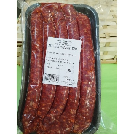 Saucisse de bœuf au piment d'Espelette