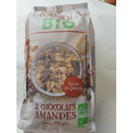 Granola 2 chocolats-amandes  375 gr   AB