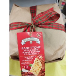 Panettone aux raisins secs, pomme confite et cannelle