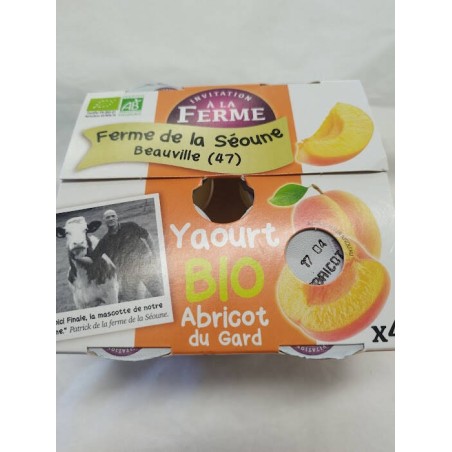 Yaourt abricot   BIO 4x125 gr   Ferme de la Séoune (47)